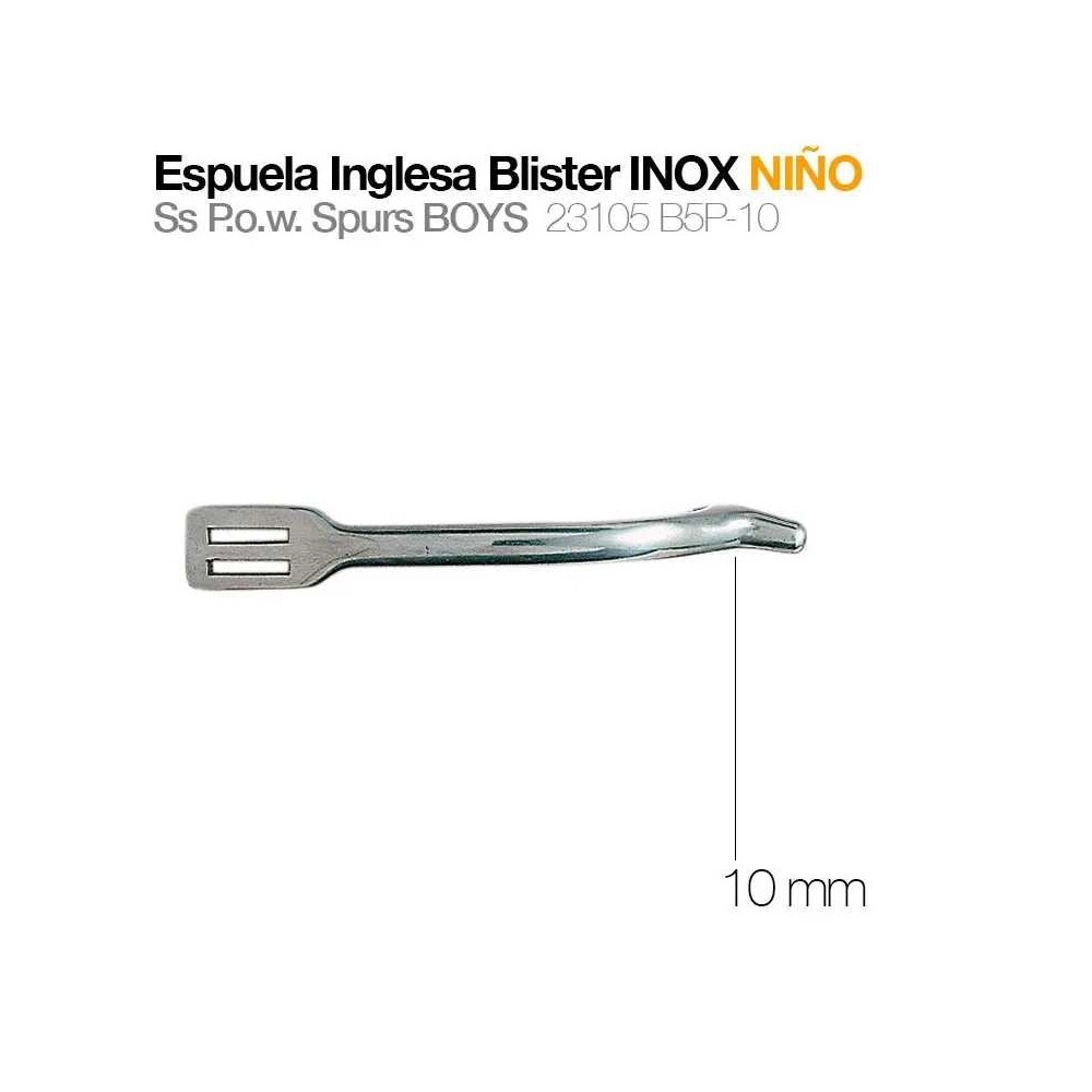 Espuela inglesa blister inox niño 23105 b5p-10