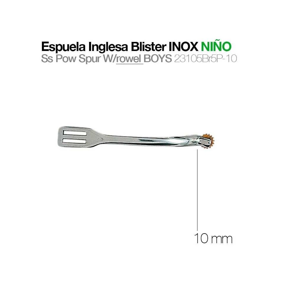 Espuela inglesa blister inox niño 23105 br5p-10