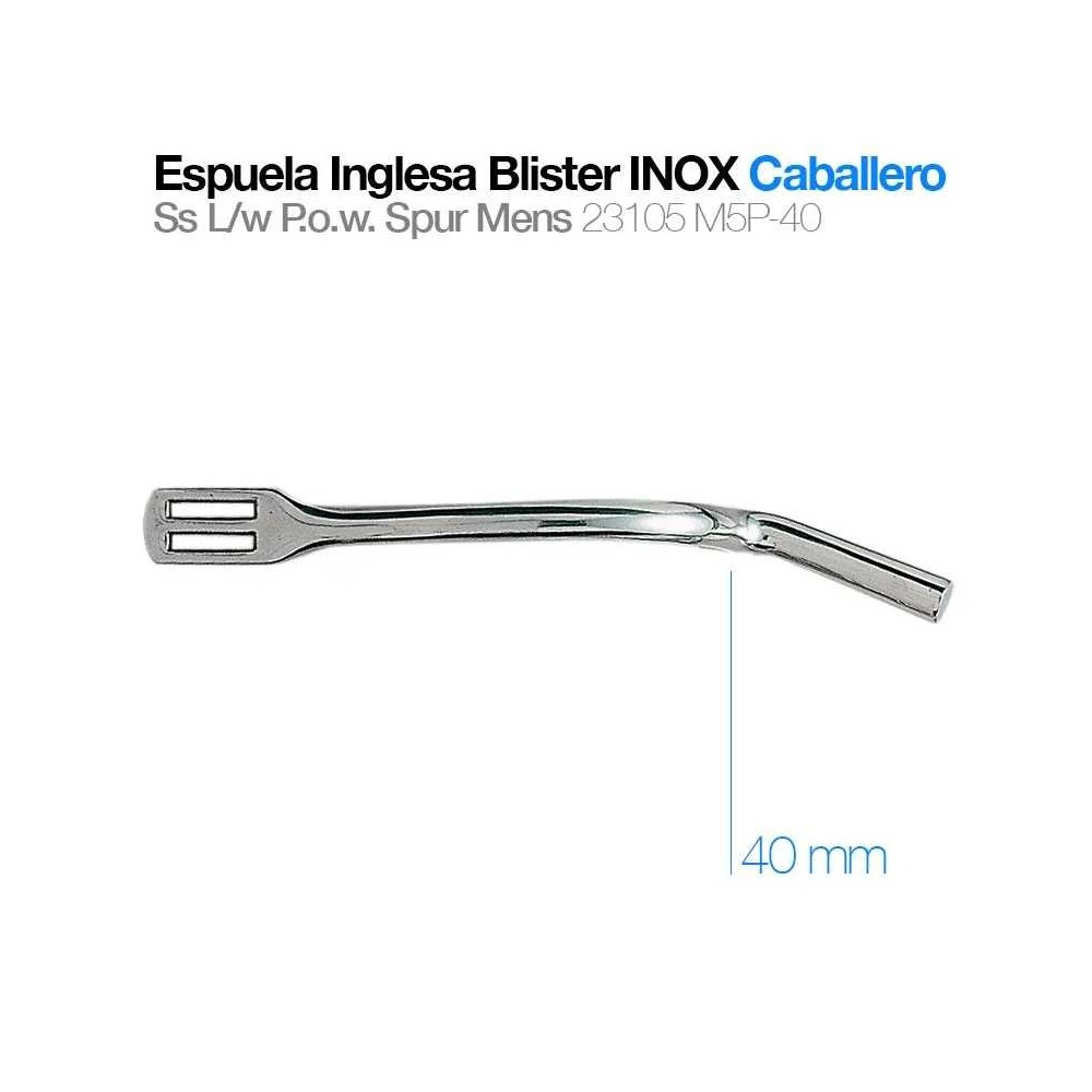 Espuela inglesa blister inox caballero 23105m5p-40