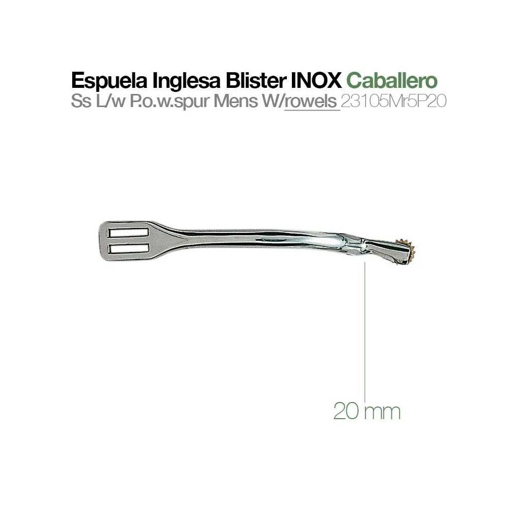 Espuela inglesa blister inox caballero 23105mr5p20