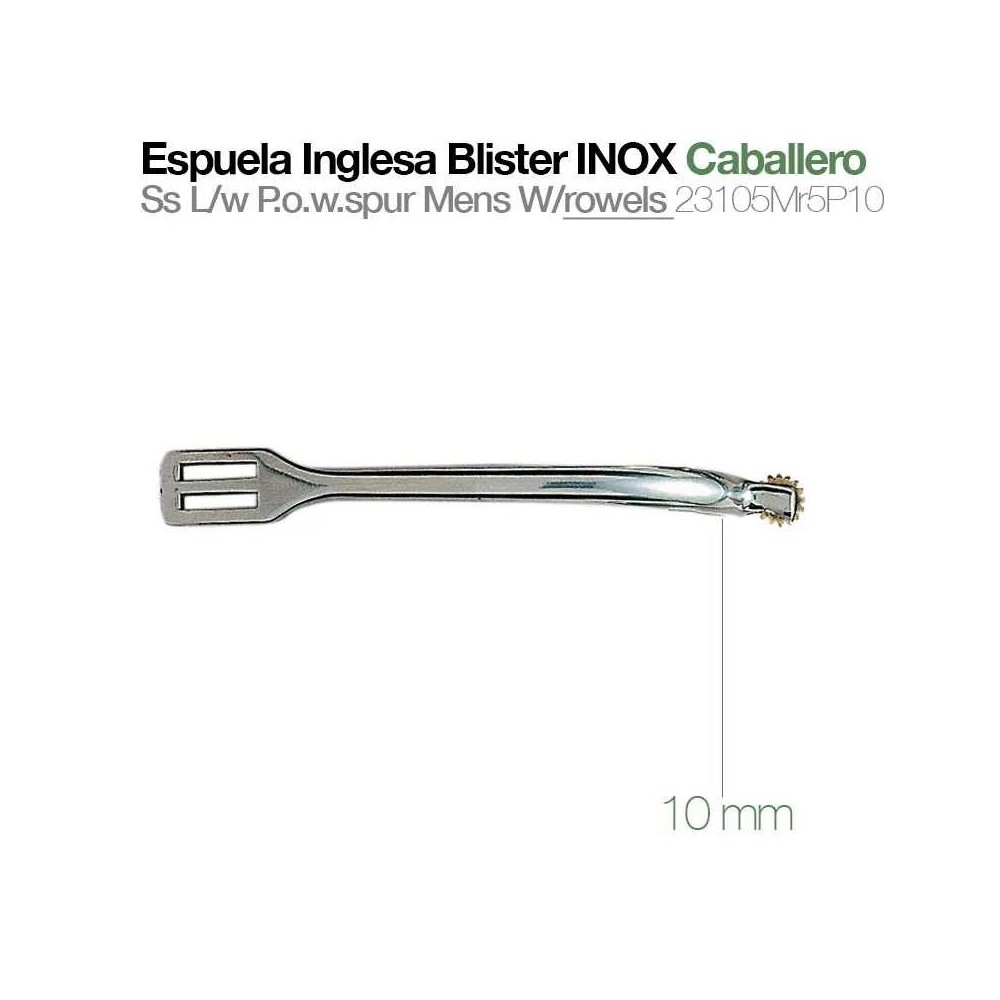 Espuela inglesa blister inox caballero 23105mr5p10