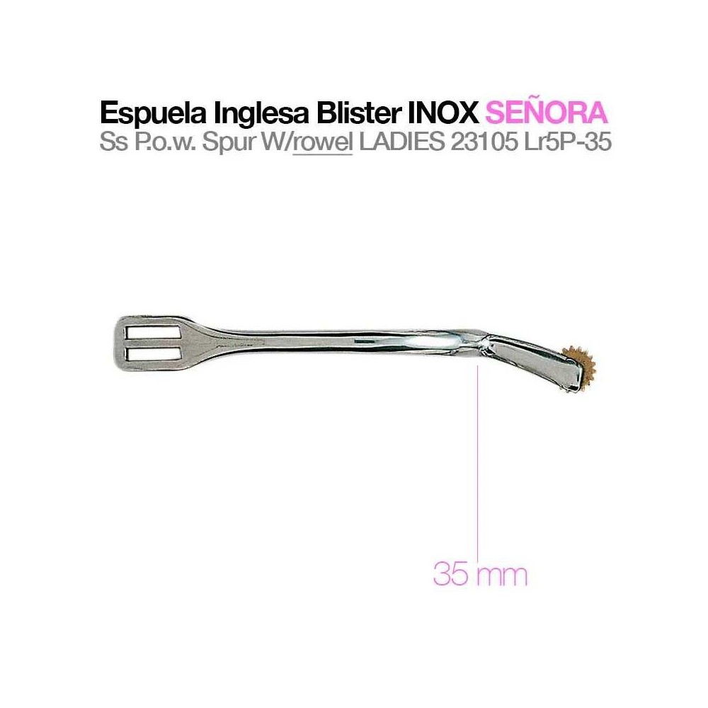 Espuela inglesa blister inox señora 23105lr5p-35