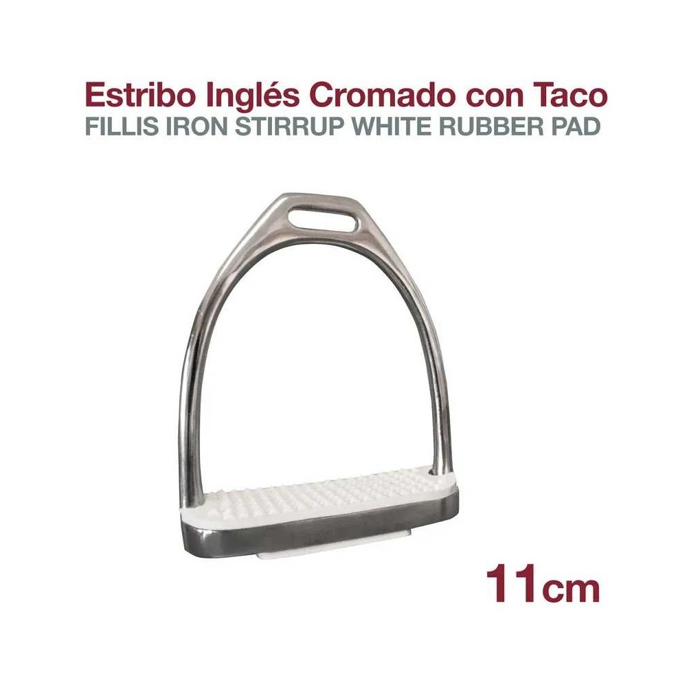 Estribo inglés cromado con taco a01-13k 11cm