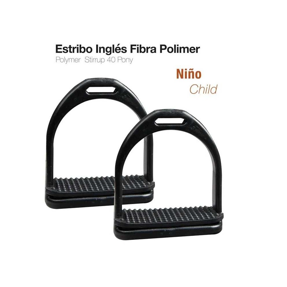 Estribo inglés fibra polimer niño 221271k-40 negro