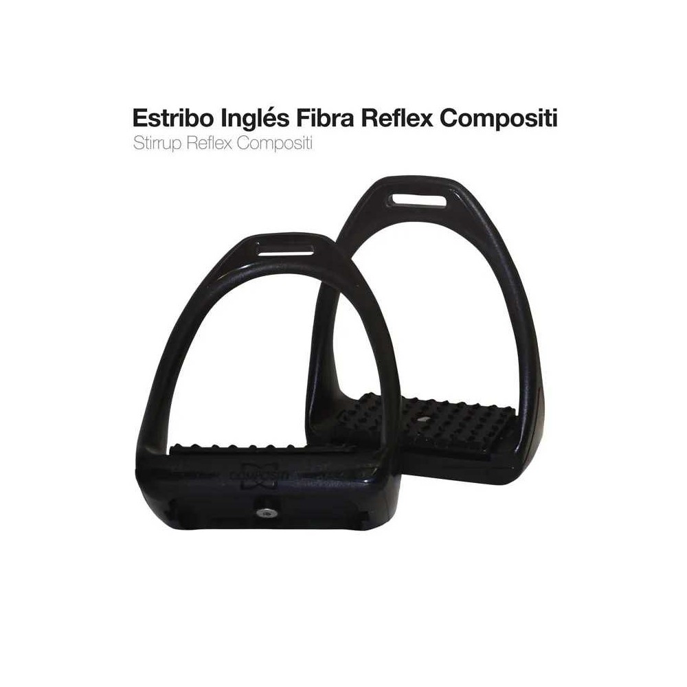 Estribo inglés fibra reflex compositi negro