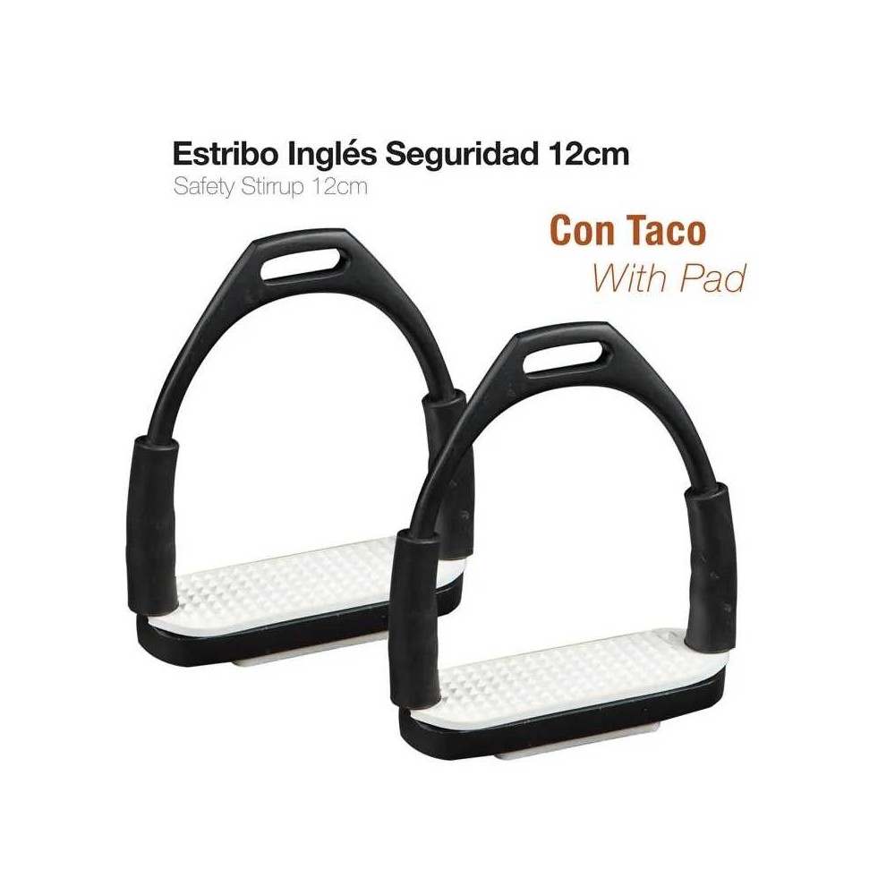 Estribo inglés seguridad a02 negro 12cm