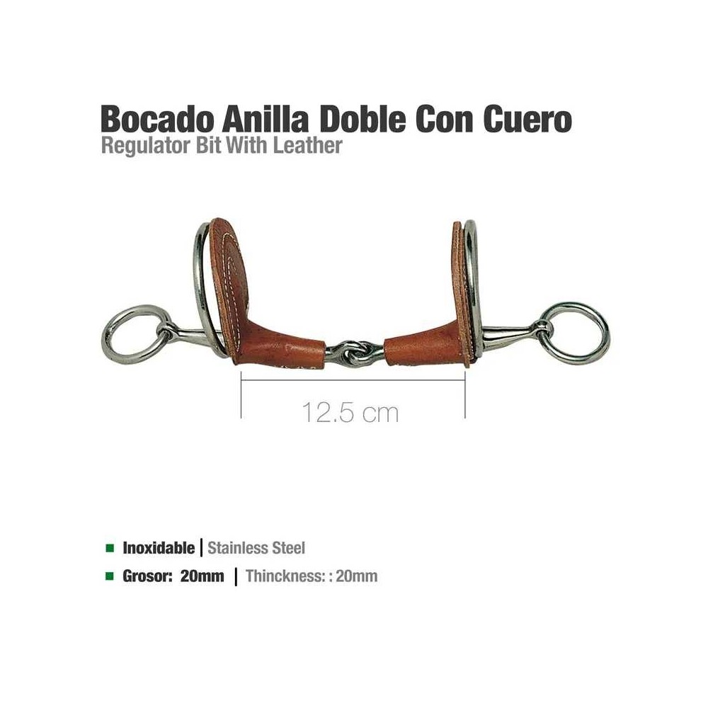 Filete anilla doble cuero 214001-50+l 12.5cm