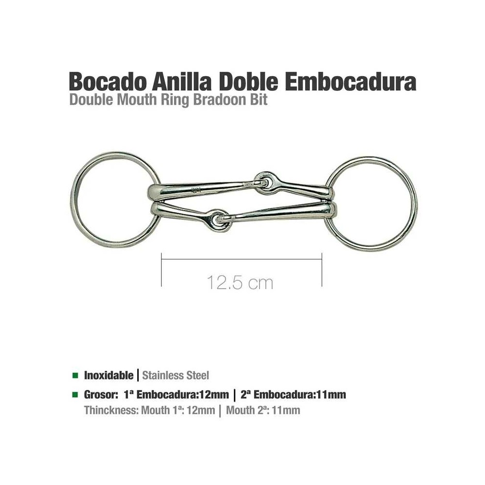 Filete anilla doble embocadura 21242 12.5cm