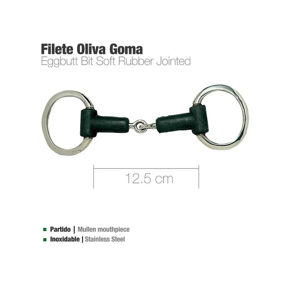 Filete oliva inox goma partido 21555r 12.5cm