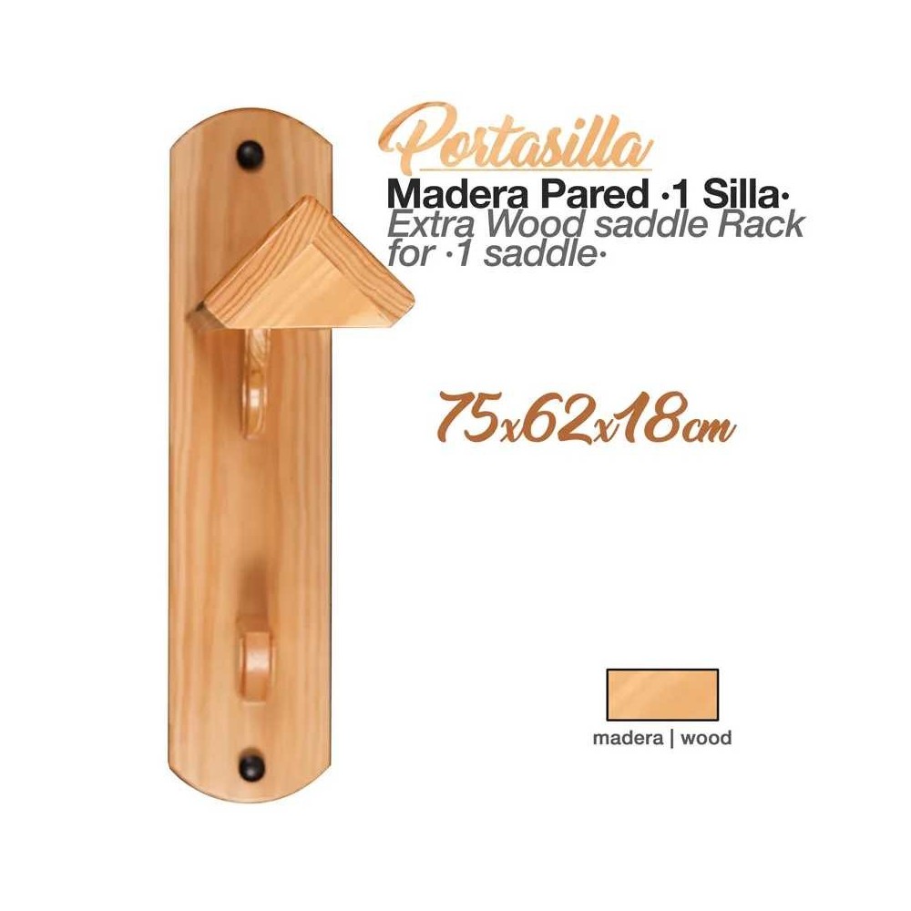 Portasilla madera pared zaldi 1 silla 75x62x18cm