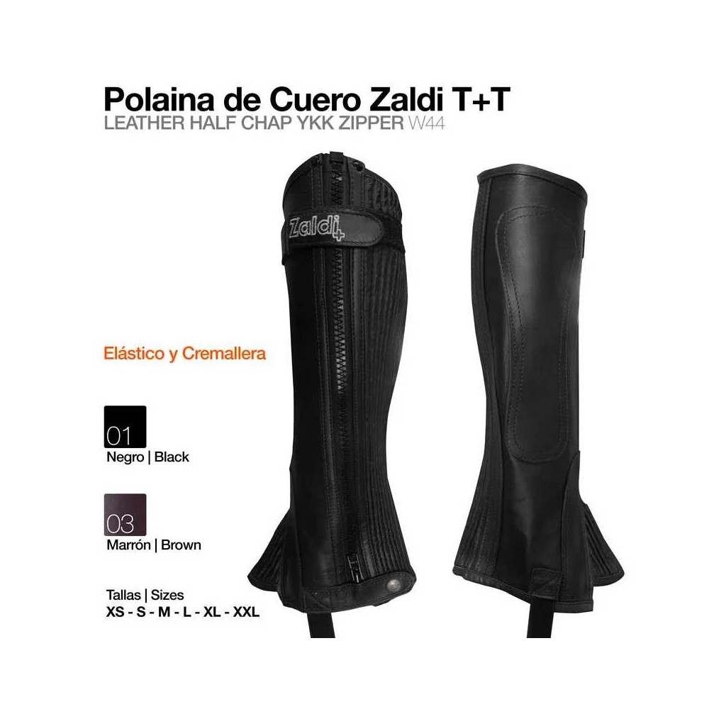 Polaina cuero con elástico zaldi t+t mc002