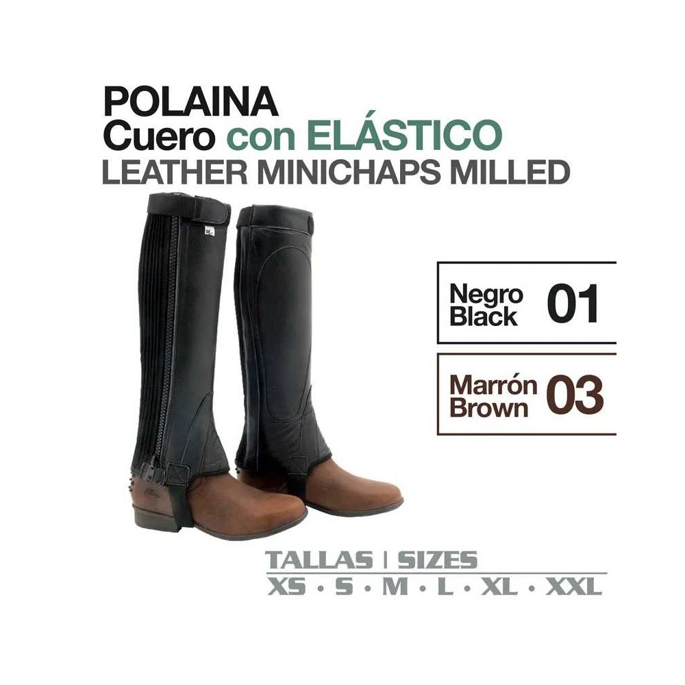 Polaina cuero c/elástico