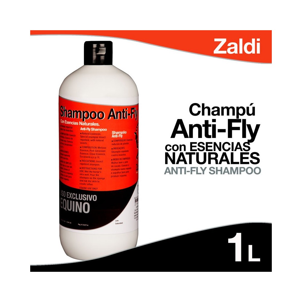 Zaldi champú antifly con esencias natural 1 litro