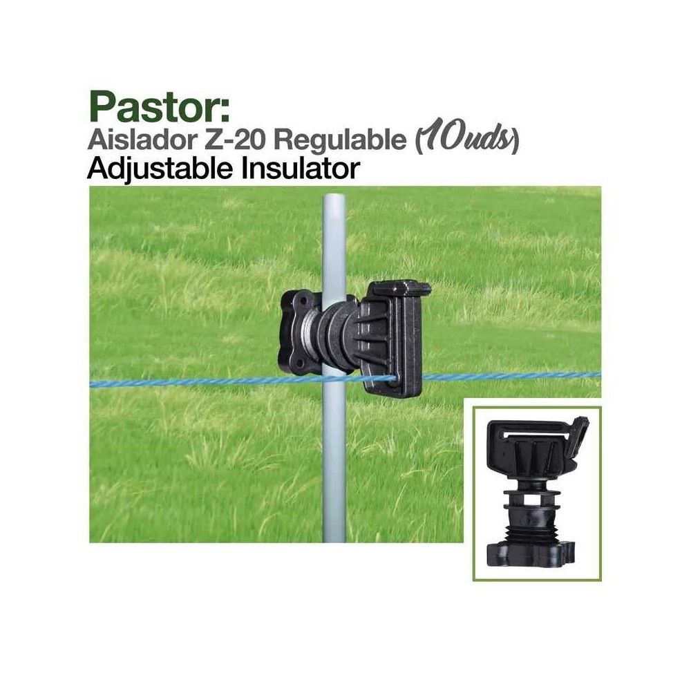 Pastor: aislador z-20 regulable 10uds