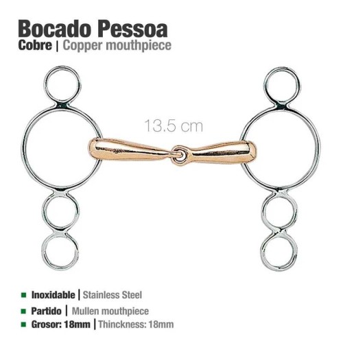 Bocado pessoa inox cobre 21926-u 12.5cm 2