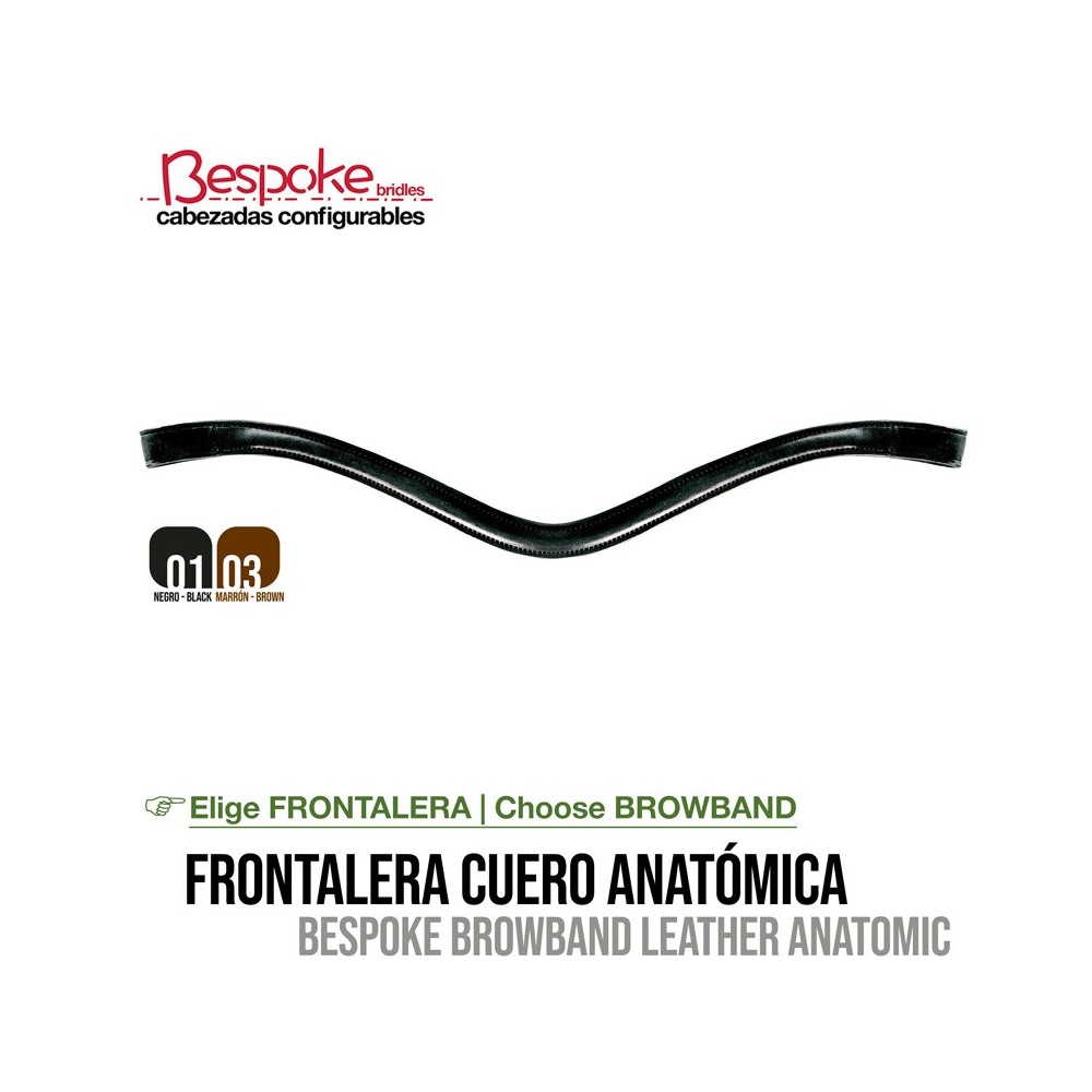 Cabezada configurable frontalera cuero anatómica