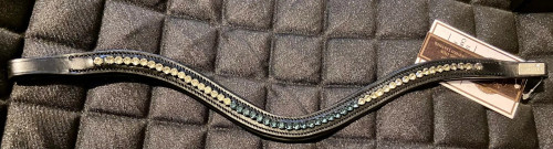 FRONTALERA DE PIEL MARRON CON BRILLOS PEQUEÑOS EPONIA