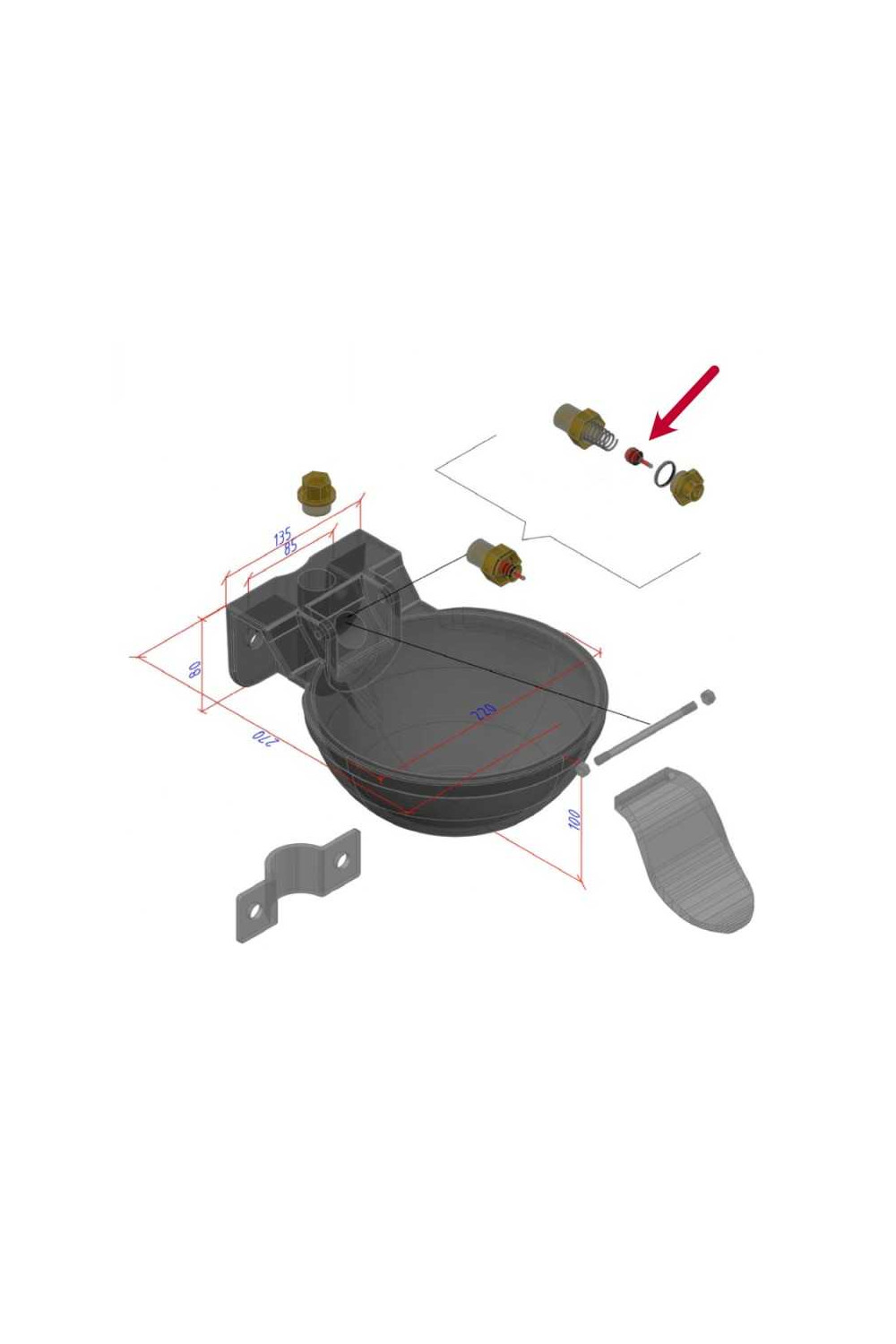 Eje de vÃ¡lvula con junta