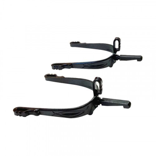 Espuela vaquera pavonada gallo largo recto de contacto 2