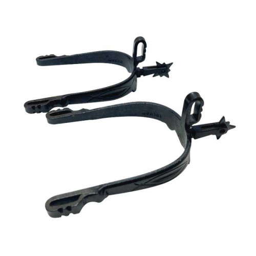 Espuela vaquera pavonada gallo corto recto ruleta vaquera 2