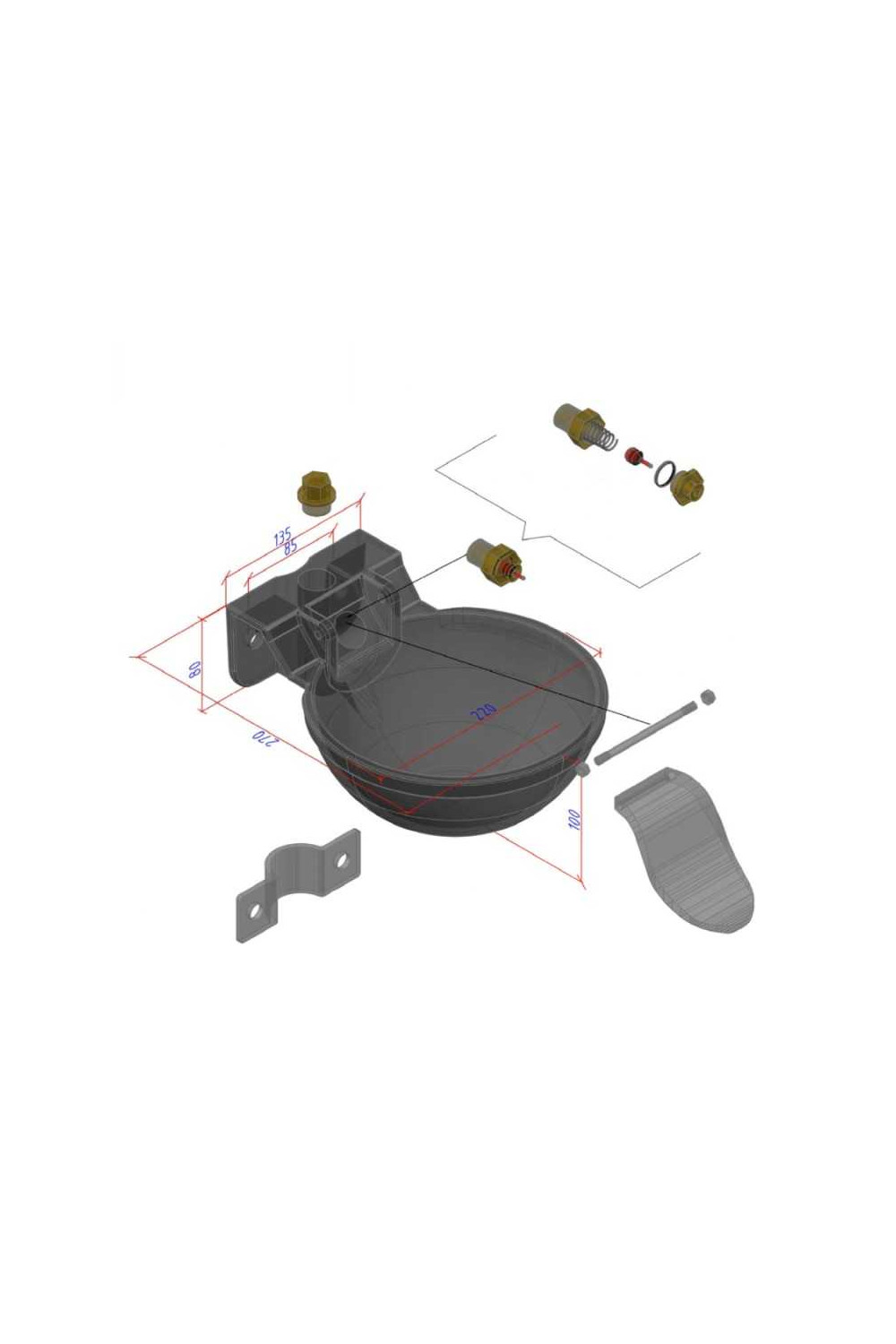 BEBEDERO CON LENGÃœETA DE ALUMINIO